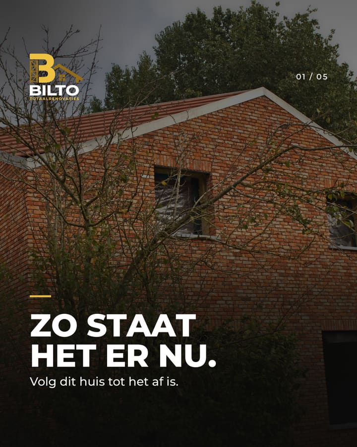 Zelfde huis, in volle renovatie: zo staat het er vandaag bij.